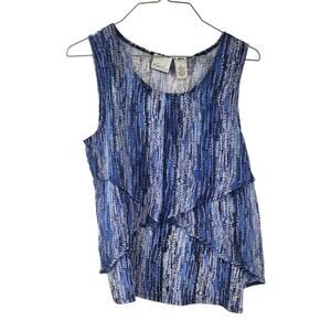 KIM ROGERS Sleeveless Ruffle Tank Top Womens Size Small S